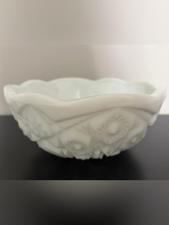 Other - White Scalloped Milk Glass Bowl